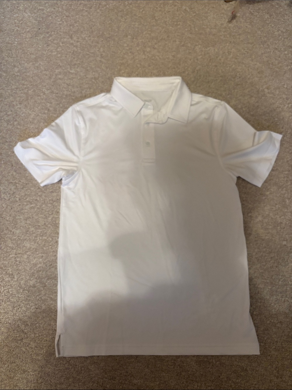 Men's Performance White Polo Shirt - Short Sleeve